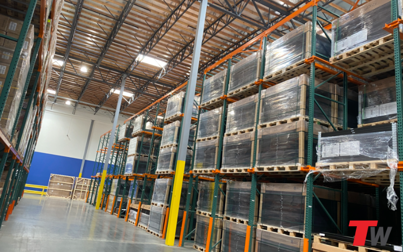 Our Solar Stage drive-in pallet racking offers an 8-deep high system, maximizing storage density and minimizing aisle space. Perfect for cooler and freezer environments, this efficient system conserves energy while optimizing space utilization.
<ul>
 	<li>Saves Time on Picking and Replenishing</li>
 	<li>Maximizes Square Footage in Your Warehouse</li>
 	<li>Unlimited Storage Depth</li>
</ul>