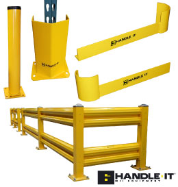 Rack Protectors - Handle It - Protecting your storage systems, personnel, office and other areas where forklift traffic can be effectively accomplished with our Handle IT Protective barrier line and pallet rack guards.