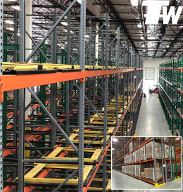 Push Back Racking - High Density System - Push Back Pallet Racking allows you to store more inventory than almost any other warehouse configuration.