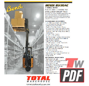 Bendi B3-30AC VNA Articulating Forklift Specifications
