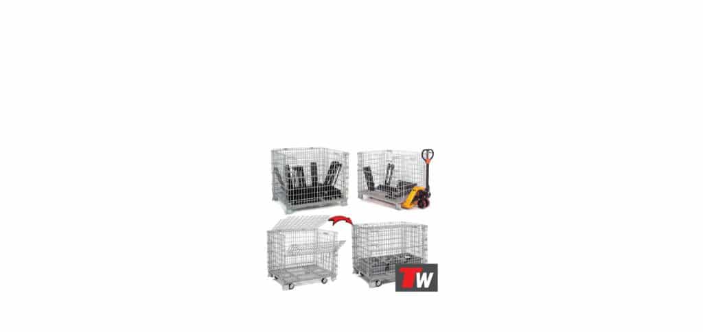 total warehouse storage wire containers facility inventory carts wheels