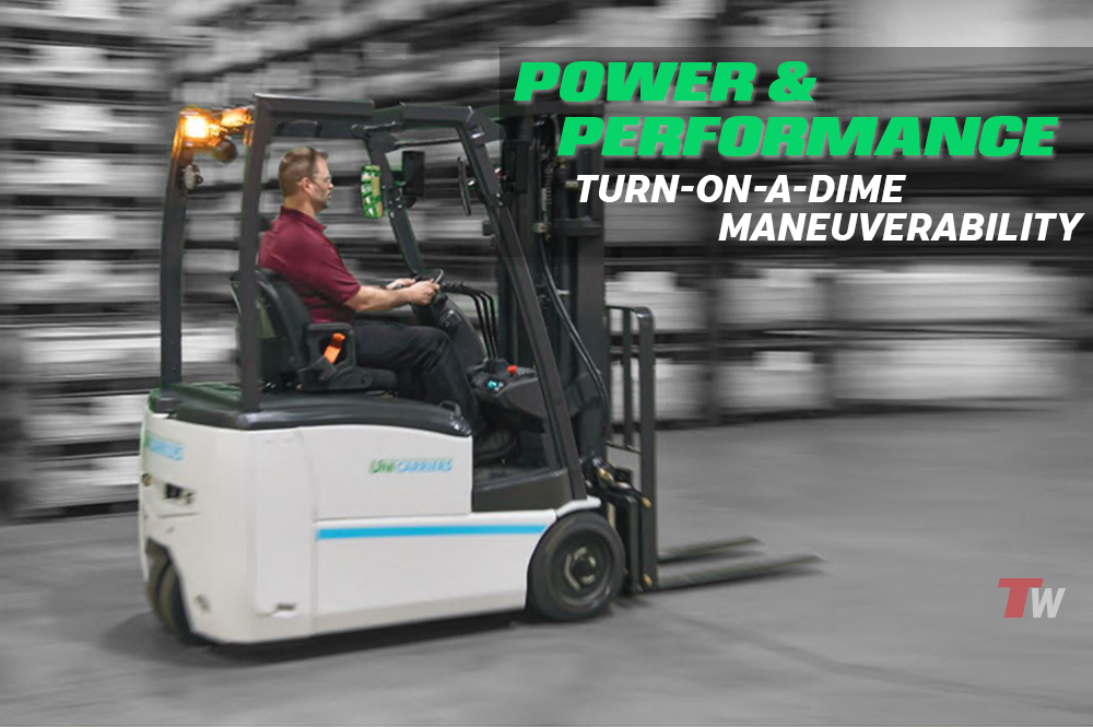 The TX Series delivers the extraordinary maneuverability of a compact, 3-wheel electric forklift truck to negotiate narrow aisles and tight turns. It provides reliable AC motors that eliminate emissions without sacrificing torque or power. And it features electric power steering that’s precise and energy efficient.