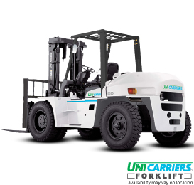 UniCarriers - High Capacity Forklifts - Our most heavy-duty pneumatic tire lift truck, the Platinum GO6 Series provides its users with consistently reliable performance and impressive productivity results — all while keeping the environment free from heavy exhaust emissions.