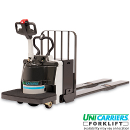 UniCarriers RPX - Rider Electric Pallet Jack - Up and down crowded aisles, in and out of coolers & freezers, racing to and from the loading dock, stopping and starting — our Platinum Series Pallet Trucks are engineered to offer unmatched reliability and performance.