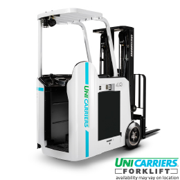 Unicarriers SCX - Standup Counterbalance Forklift - The Stand Up Counterbalanced Forklift is an excellent choice for a lift truck because it provides tight handling, high visibility and easy driver on-off access.