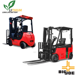 Both Big Joe LXE Series Lithium Forklifts, LXE-44 and LXE-55