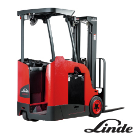 Linde 1346 - Standup Counterbalance Forklift - The 1346 has a low-height suspended platform, small footprint and robust frame; purposefully designed for highly challenging applications.