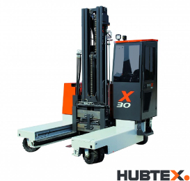 Hubtex Maxx - Multidirectional FThe MAXX multidirectional sideloader offers an economical alternative and is available in three versions: with a load capacity of 3,000 kg and a powerful 48-V drive, or with a load capacity of 4,500 kg and a 48 or 80-V drive.orklift -