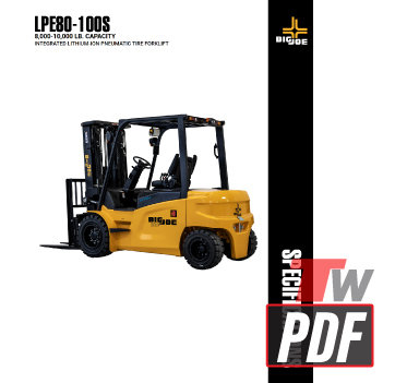 Big Joe LPE 80-100 Specifications Brochure