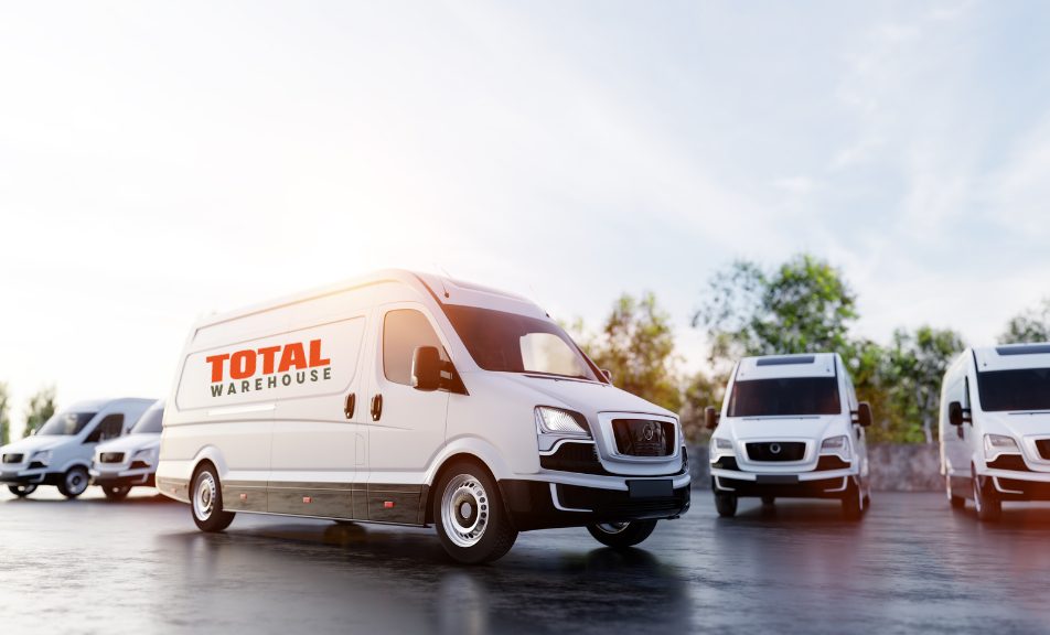Total Warehouse service vans parked in a lot