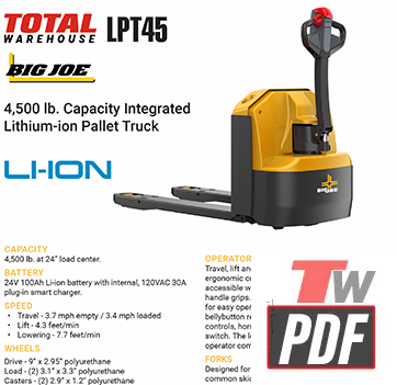 Big Joe LPT-45 Lithium Electric Pallet Jack Specs